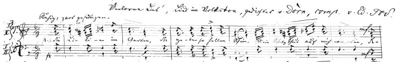 Title and first stave of the manuscript